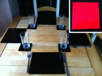 A photo of Set of 4 Perspex Place Mats and Coasters (Red)