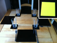 A photo of Set of 6 Perspex Place Mats and Coasters (Yellow)